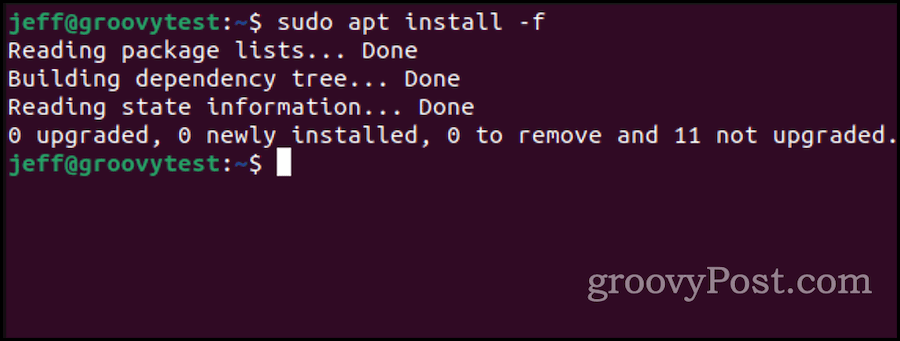 ubuntu apt install за коригиране на повредени пакети