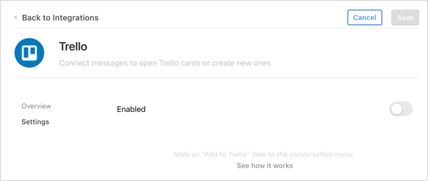 Инсталирайте интеграцията Trello в приложението Front.