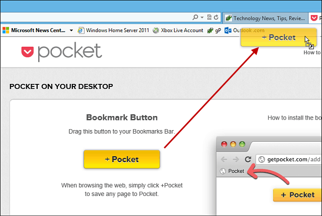 Как да използвате Pocket с Internet Explorer
