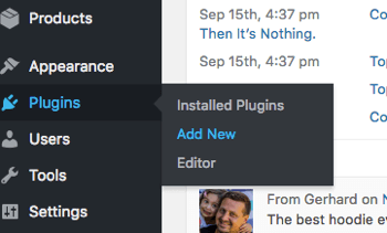 Добавете нов WordPress плъгин от раздела Plugins.