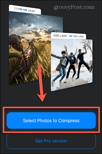 приложение за компресиране на снимки изберете снимки