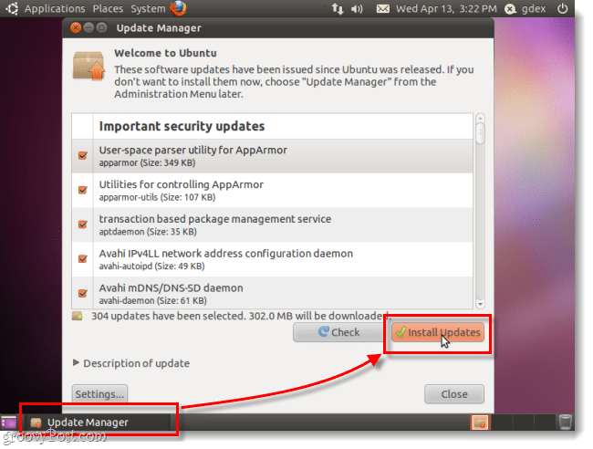инсталирайте актуализации за сигурност на ubuntu
