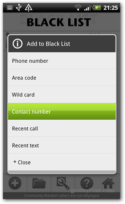 черен списък за контрол на повиквания за android добавете към черен списък
