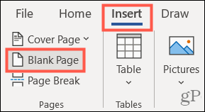 Вмъкнете празна страница в Word