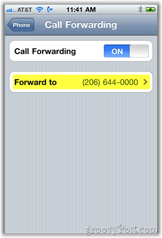 iphone екрана с опция за пренасочване на обаждане