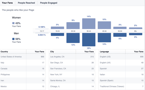 демографски данни на фен на facebook