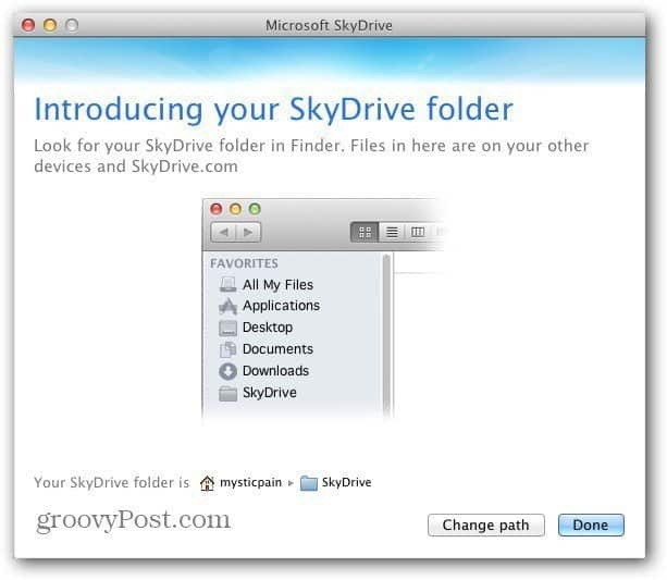 Местоположение на Mac SkyDrive