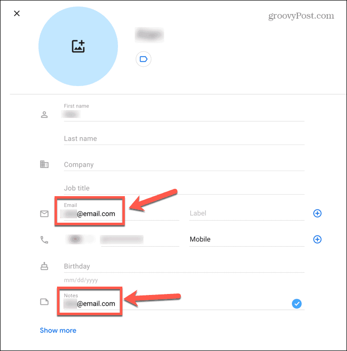 gmail копиране на имейл адрес в бележки