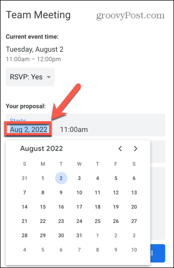 google календар нова дата
