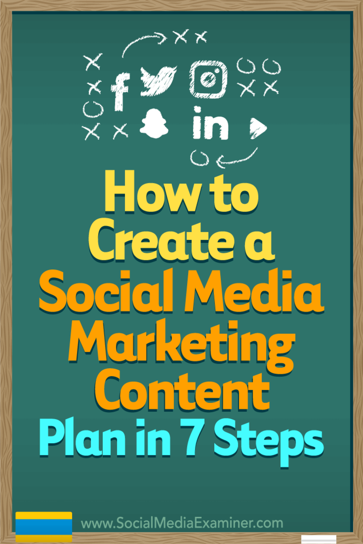 Как да създадете план за съдържание за маркетинг на социални медии в 7 стъпки от Уорън Найт в Social Media Examiner.