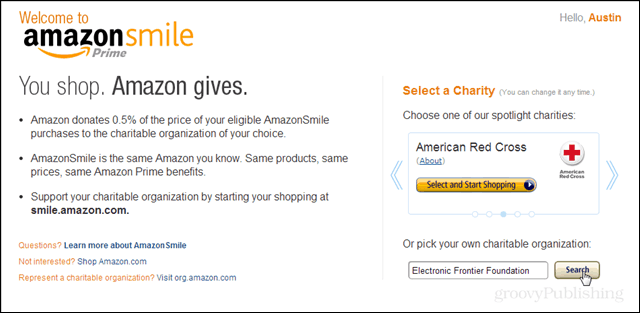 Дарете за любимата си благотворителност с Amazon Smile