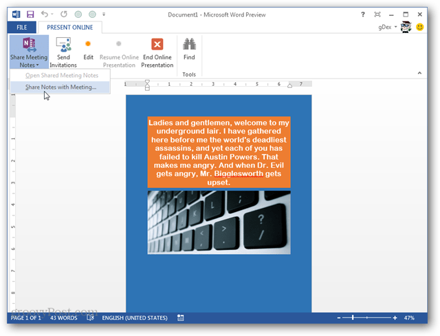 Представете незабавно всеки документ от Office 2013 или презентация онлайн