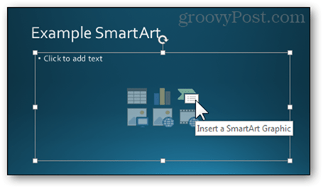 формат празно текстово поле слайд стил Powerpoint 2013 вмъкнете интелигентно изкуство smartart grahpic създайте ново
