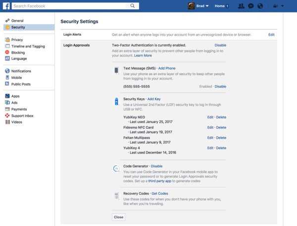 Потребителите на Facebook вече могат да регистрират физически ключ за сигурност, за да защитят своя акаунт във Facebook.