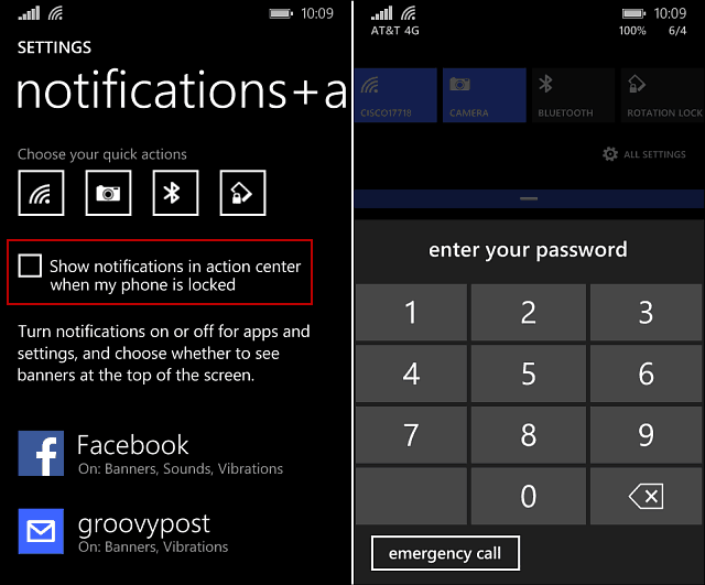 Windows Phone 8.1: Предотвратяване на хората да виждат известия на заключен екран