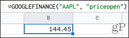 Проследявайте акциите в Google Sheets с отворена цена