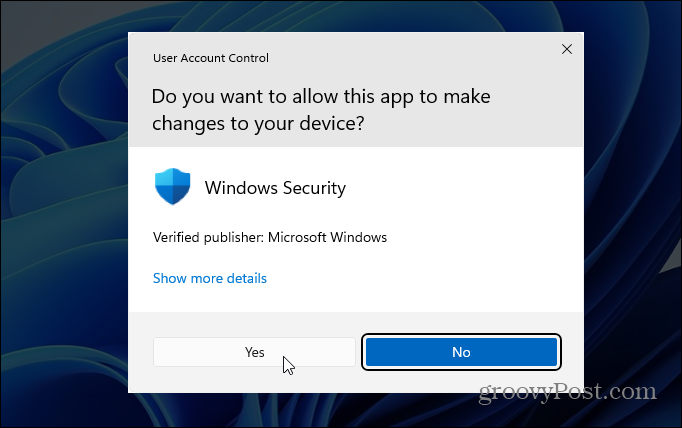Контрол на потребителски акаунти Windows 11
