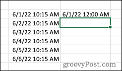 Премахване на време от времеви печат в Excel