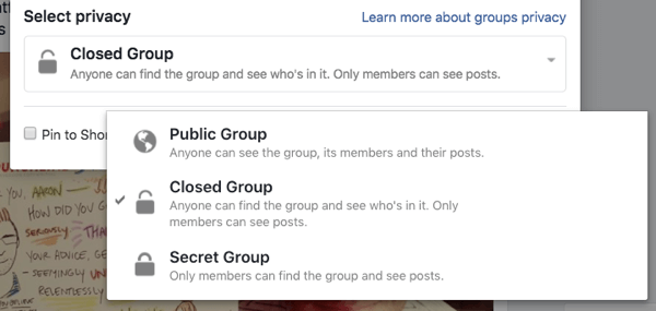 Всяка Facebook група може да бъде публична, затворена или тайна.