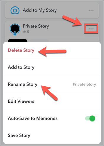 Редактирайте лична история в Snapchat
