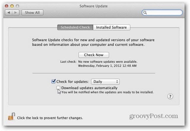 Конфигурирайте функцията за актуализиране на софтуера на Apple OS X Lion