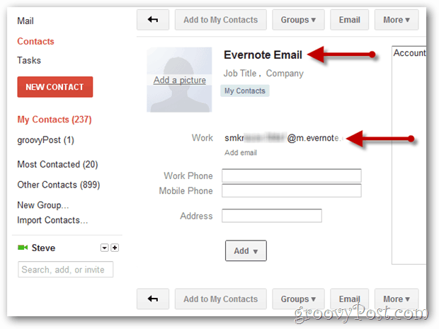 създайте gmail контакт