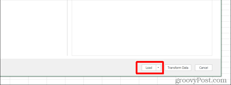 бутон за зареждане на Excel