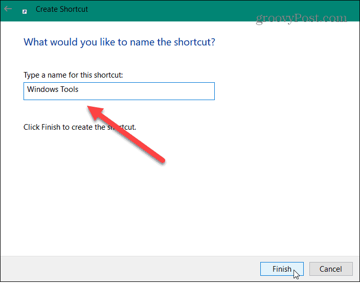 Име на Windows Tools Shortcut
