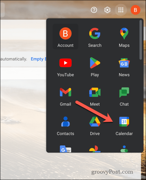 Отворете Google Календар в Gmail