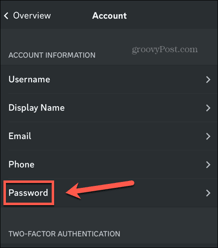 настройки на паролата за discord