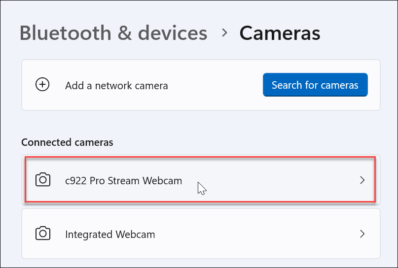 Управление на настройките на уеб камерата в Windows 11