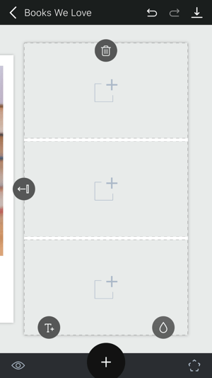 Създайте разгъната история на Instagram стъпка 7, показваща шаблон на страница с кошче.