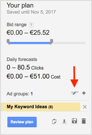 Тип на съвпадението на Google AdWords Planner