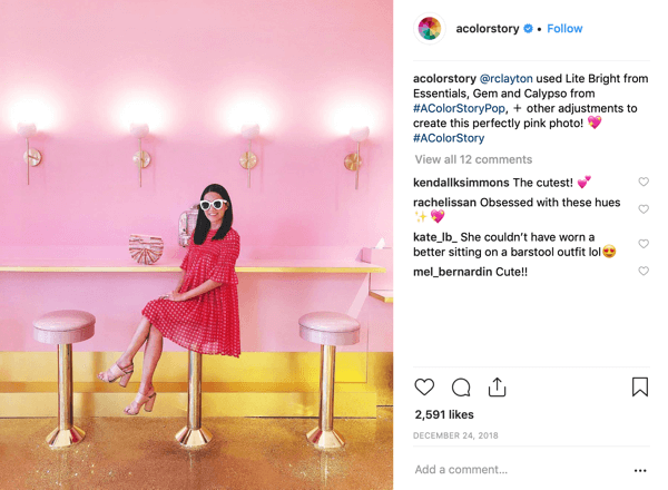 Създайте A Color Story Instagram story стъпка 7, показваща завършен пост.