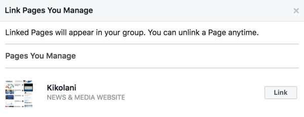 Свържете страницата си във Facebook с вашата група.