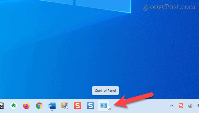 Контролен панел в лентата на задачите в Windows 11