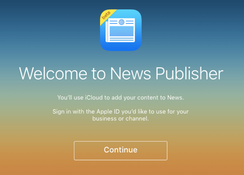 влизане в издател на Apple News