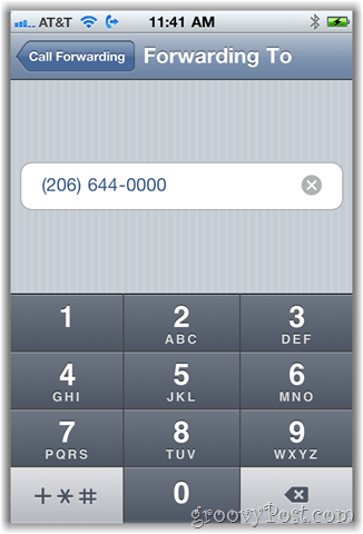 iphone екрана с опция за пренасочване на обаждане