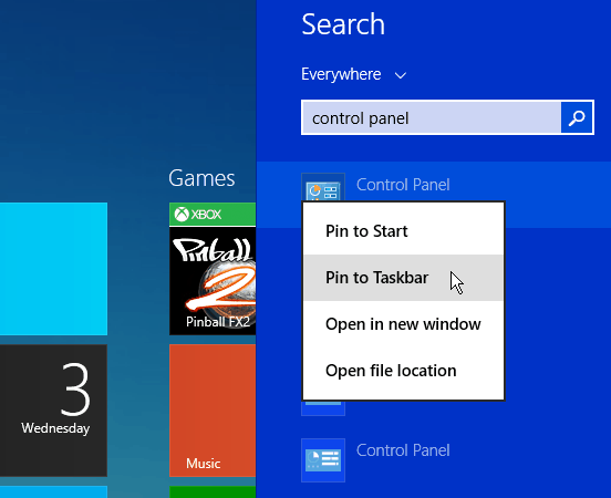 Windows 8.1 Търсене