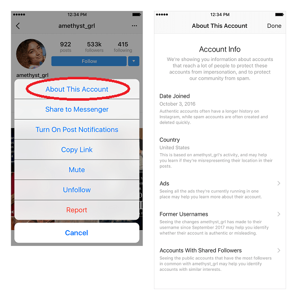 Instagram обяви, че пуска нова функция, която да помогне на потребителите да оценят автентичността на акаунтите с големи последователи в Instagram.