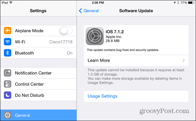 Apple пуска iOS 7.1.2 Актуализация на софтуера