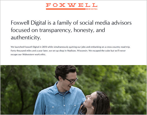Андрю Фоксуел управлява Foxwell Digital със съпругата си. На тяхната уеб страница логото на Foxwell Digital се появява в горната част, последвано от текста: „Foxwell Digital е семейство от съветници в социалните медии, фокусирани върху относно прозрачността, честността и автентичността. " Под този текст е снимка на Андрю и съпругата му, които се гледат пред зелени, листни дървета.