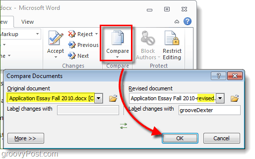 сравнете или комбинирайте офис документи от 2010 г.