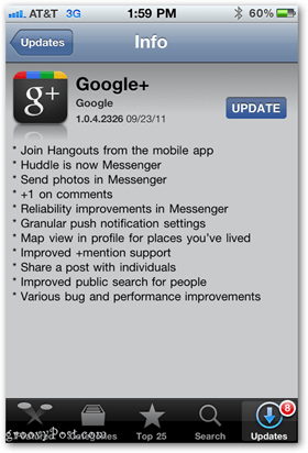 Актуализация на приложение за Google+ за iPhone и други устройства с iOS