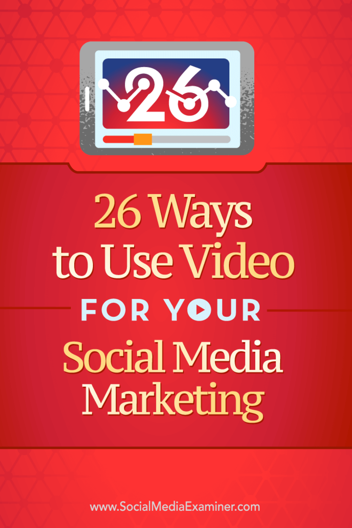 Съвети за 26 начина, по които можете да използвате видео във вашия социален маркетинг.