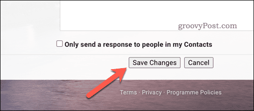 Запазване на промените в настройките в Gmail
