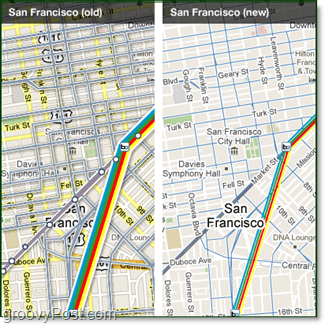 сравнение на Google Transit карти