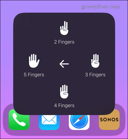 помощно докосване изберете брой пръсти