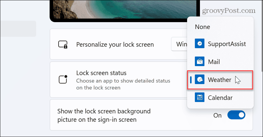 Времето към заключен екран на Windows 11
