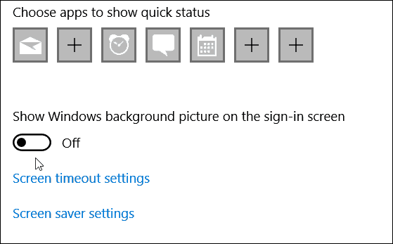 изключете екрана за вход за фон на Windows